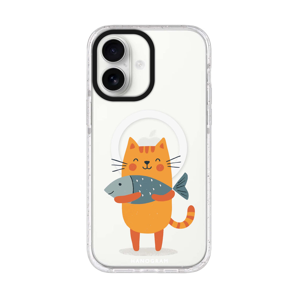Big Catch Kitty iPhone 17 ultra clear MagSafe case, front product view