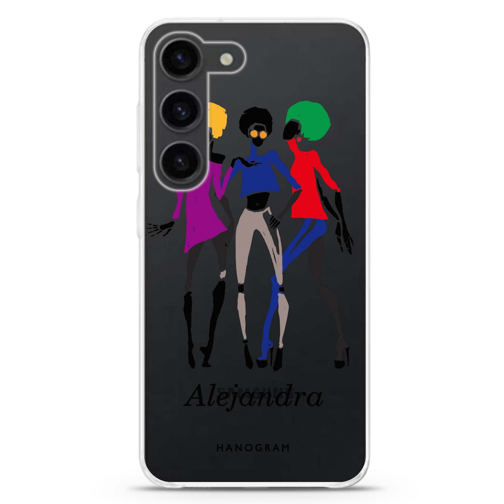 Artistic Girls personalized ultra-clear case for Samsung Galaxy S23/S22, front view