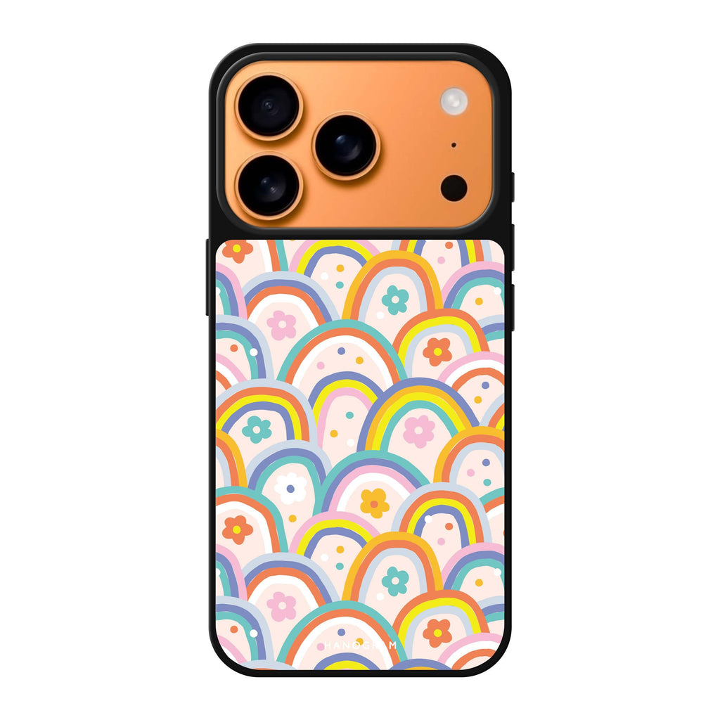 Colourful Rainbow Floral multicolor spring flower floral iPhone 17 Pro Max mirror case