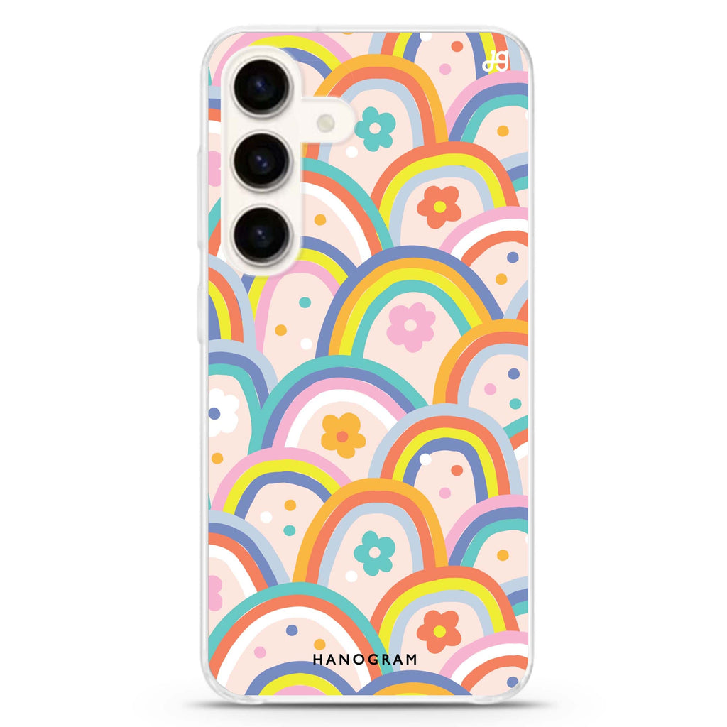 Colourful Rainbow Floral Samsung Galaxy Ultra Clear Case