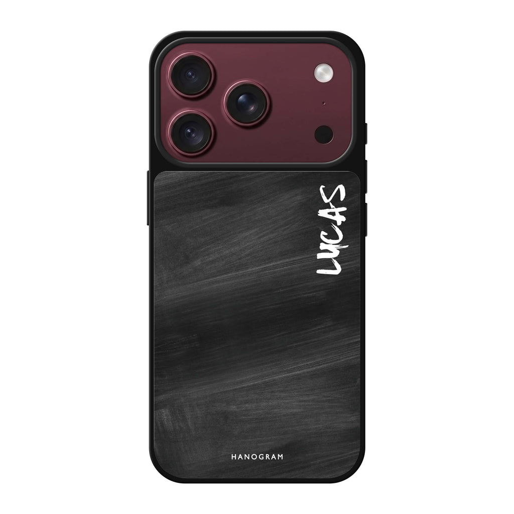 Burst Black personalized name black iPhone 18 Pro Max mirror case