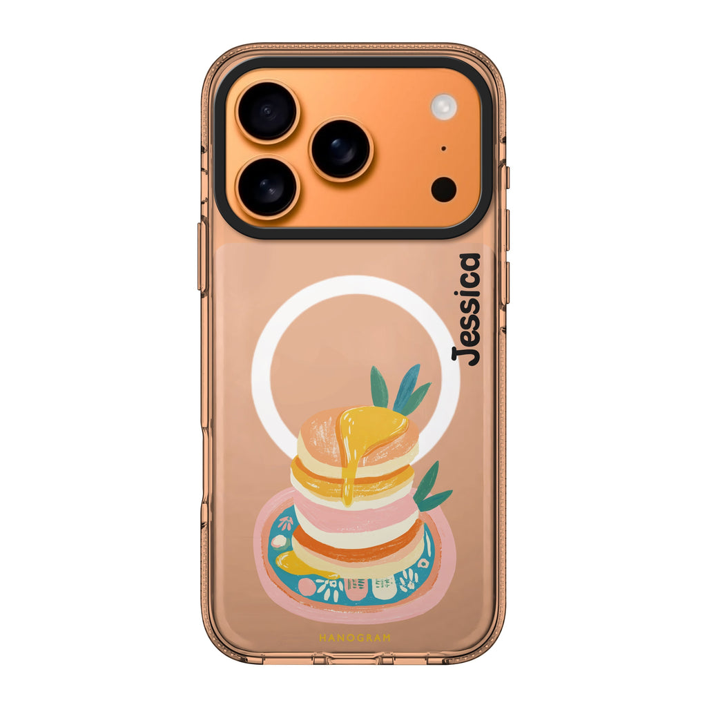 Blush Pancake Stack personalized name pink graphic romantic pastel iPhone 17 Pro Max ultra clear case