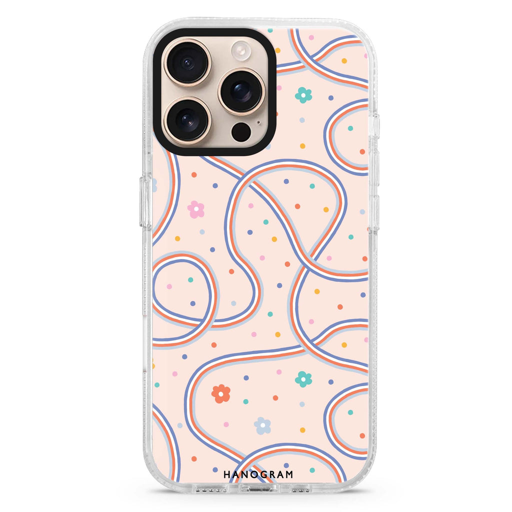 Floral & Line iPhone 16 Pro & 16 Pro Max Case - Personalized and Stylish Protection