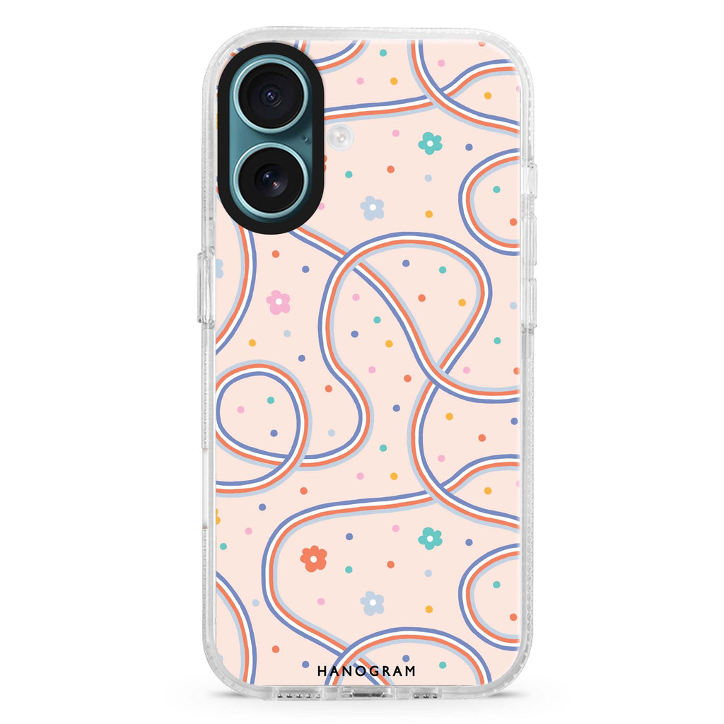Floral & Line MagSafe Compatible iPhone 16 Ultra Clear Case - Personalized and Stylish Protection