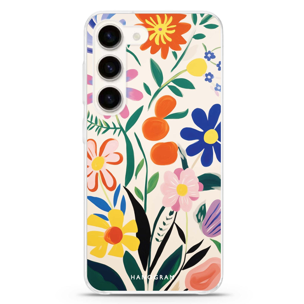 Petal Palette ultra-clear case for Samsung Galaxy S23/S22, front view