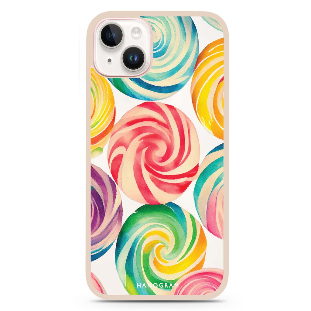 Abstract Candy iPhone 15 Plus Impact Guard Bumper Case