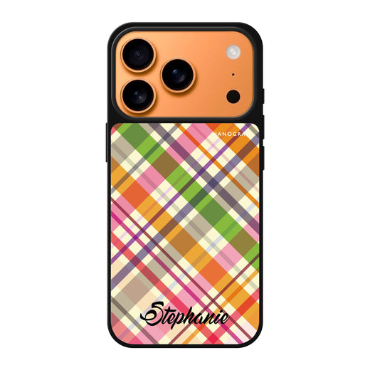 Colourful Checker Custom Name personalized name multicolor typography iPhone 17 Pro Max mirror case