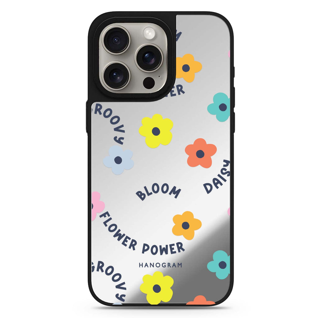 Flower Power MagSafe compatible mirror case for iPhone 16/15/14 Pro Max and Pro, main view