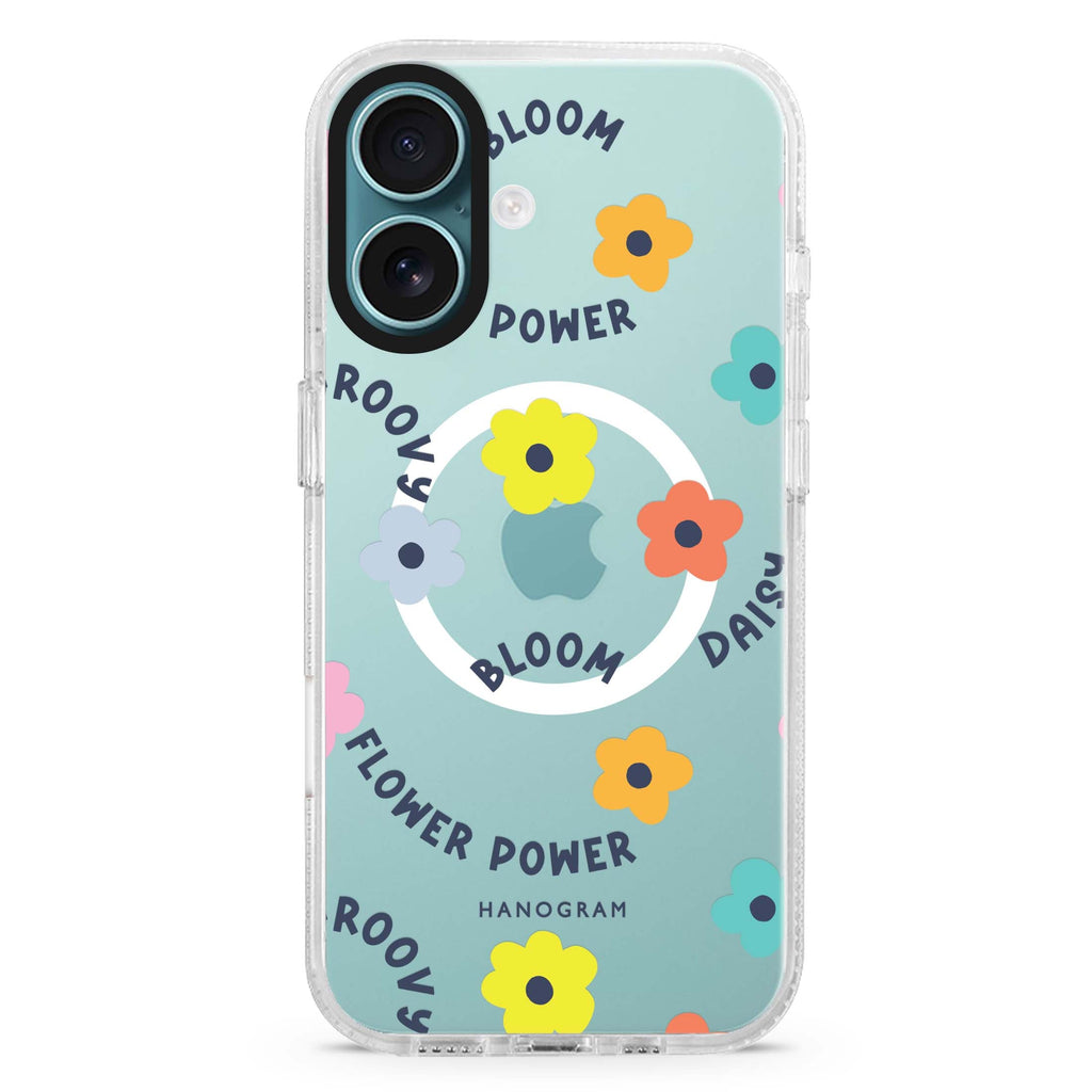 Flower Power MagSafe Compatible iPhone 16 Ultra Clear Case - Personalized and Stylish Protection