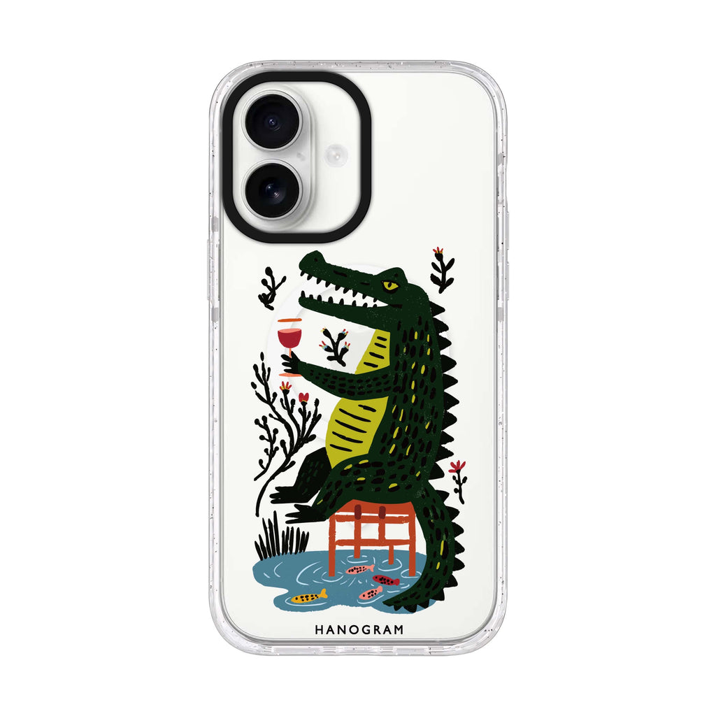 Crocodile in Still Life iPhone 17 ultra clear MagSafe case, front product view