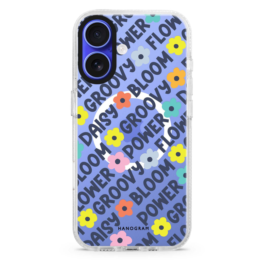 Groovy Flower MagSafe Compatible iPhone 16 Ultra Clear Case - Personalized and Stylish Protection