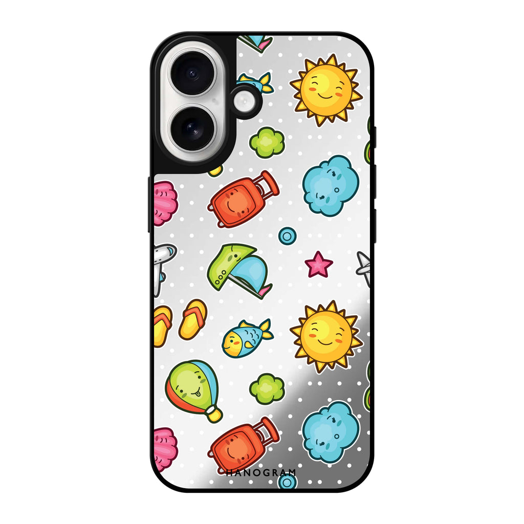 Reflective iPhone 16 Mirror Case –Animagic Adorables Design