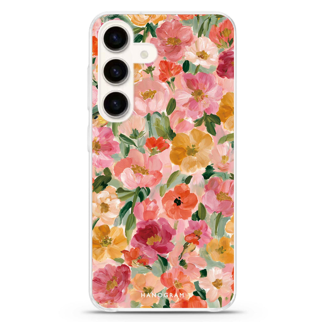 Peach Petal Impasto Samsung Galaxy Ultra Clear Case — front view