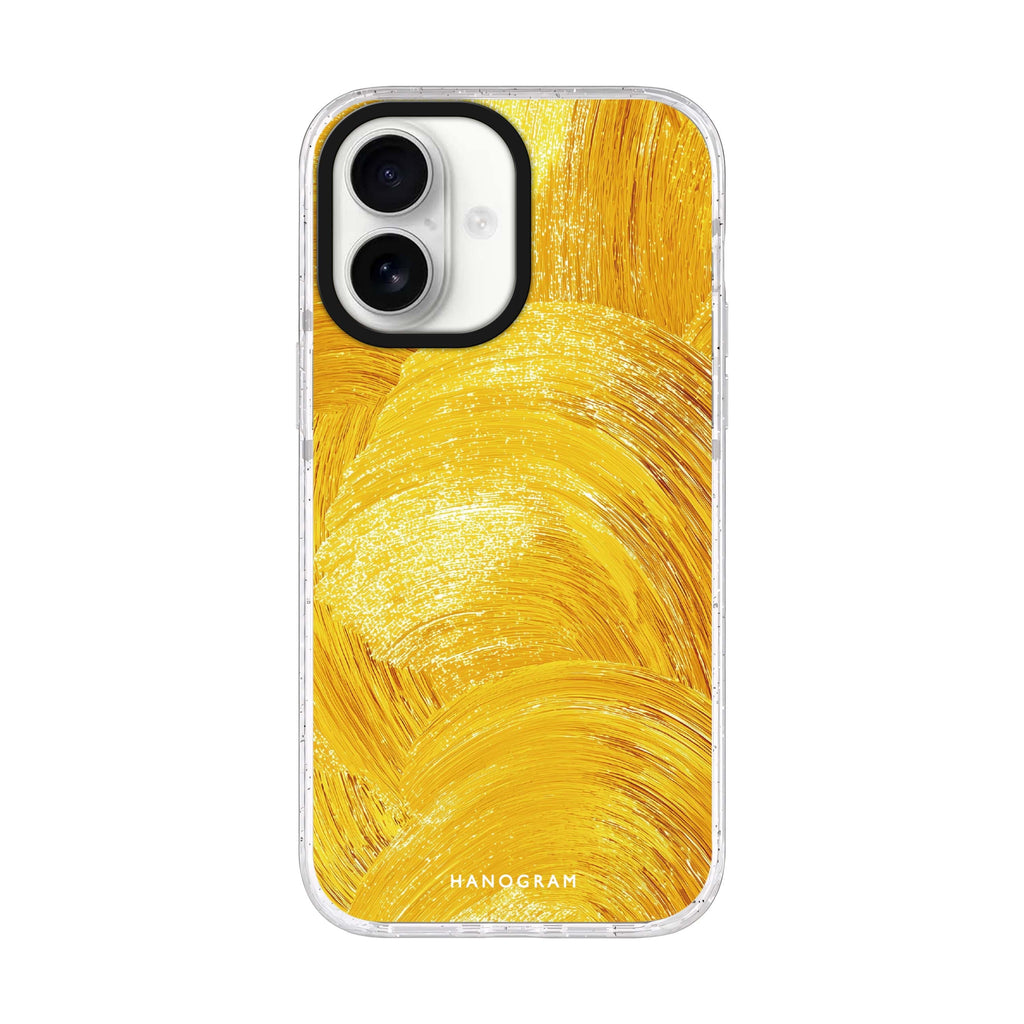 Golden Strokes iPhone 17 ultra clear MagSafe case, front product view