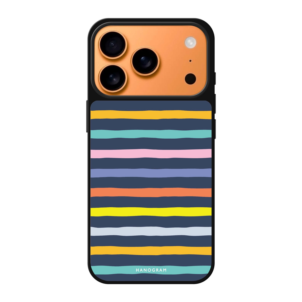 Rainbow Line multicolor iPhone 17 Pro Max mirror case