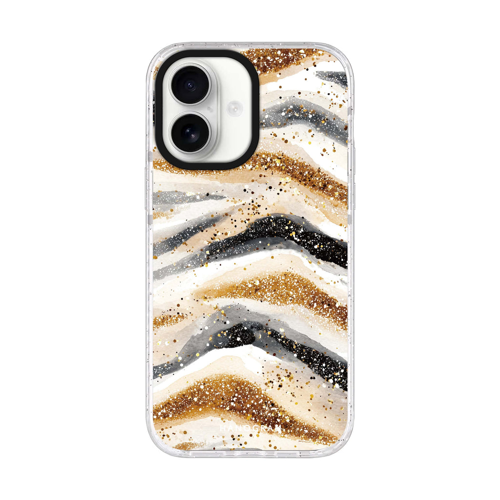 Golden Stripes iPhone 17 ultra clear MagSafe case, front product view