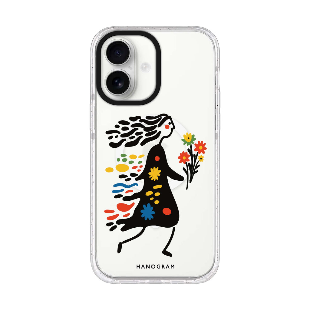 Chasing Blooms iPhone 17 ultra clear MagSafe case, front product view