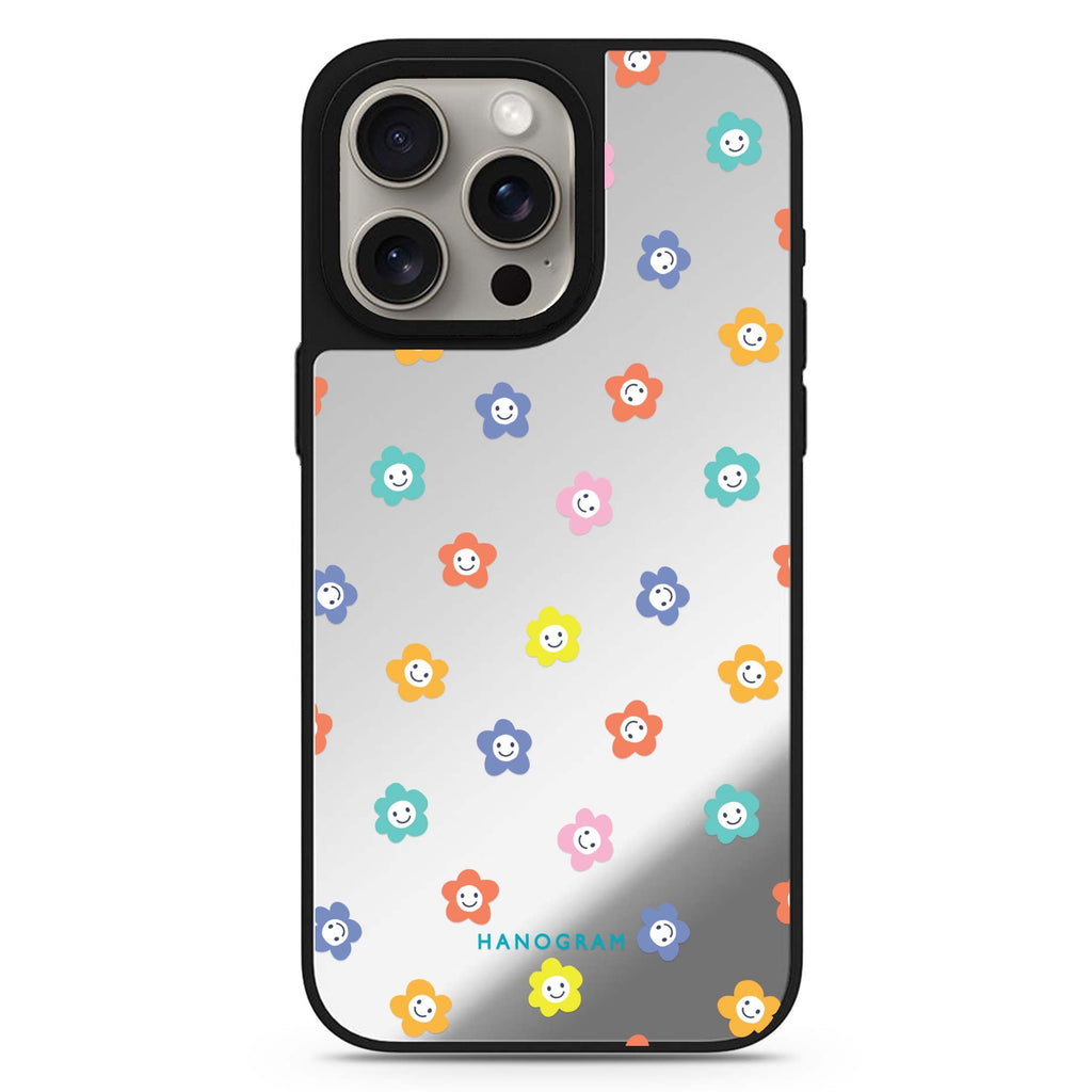 Little Smile Flowers MagSafe compatible mirror case for iPhone 16/15/14 Pro Max and Pro, main view