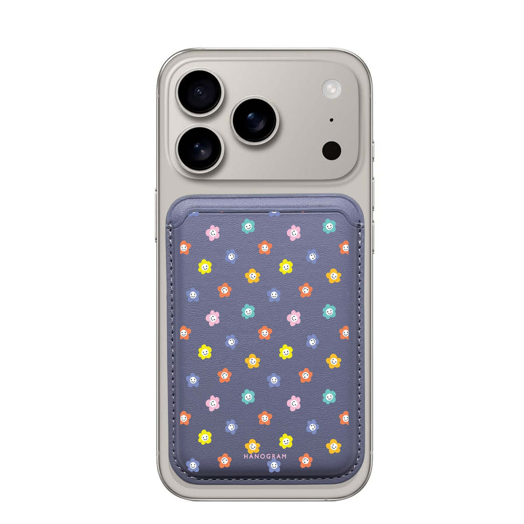 Little Smile Flowers MagSafe wallet for iPhone, slim magnetic card holder, main view