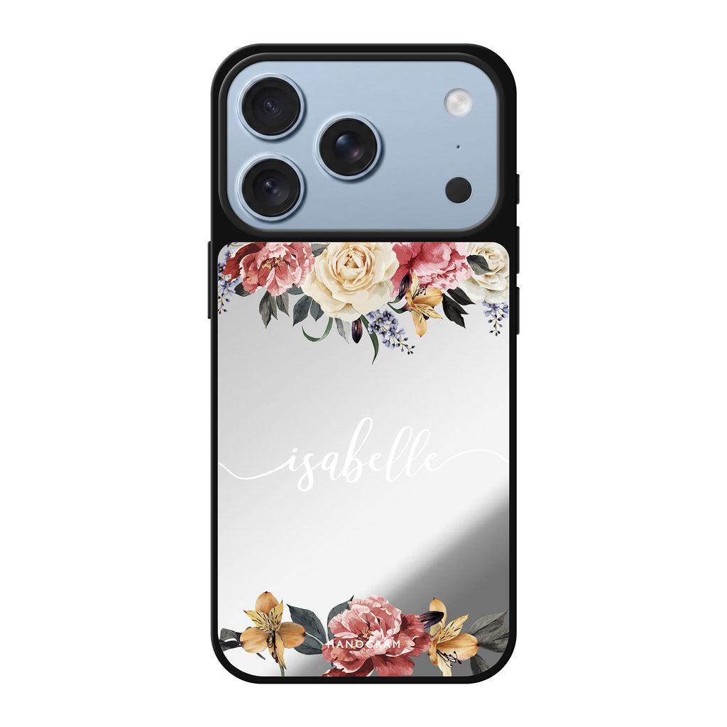 Art of Classic Floral personalized name spring flower abstract floral iPhone 18 Pro Max mirror case