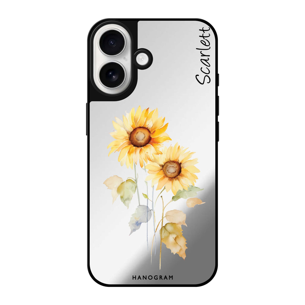 Reflective iPhone 16 Mirror Case –Sunny Blooms Design
