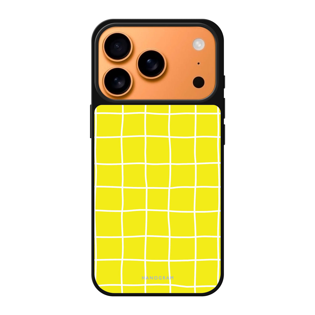 Yellow Checked Pattern yellow pattern iPhone 17 Pro Max mirror case