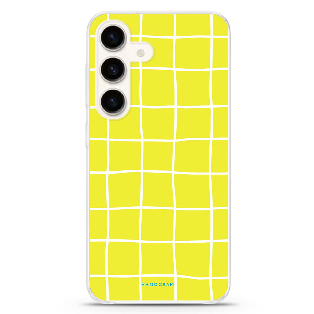 Yellow Checked Pattern Samsung Galaxy Ultra Clear Case