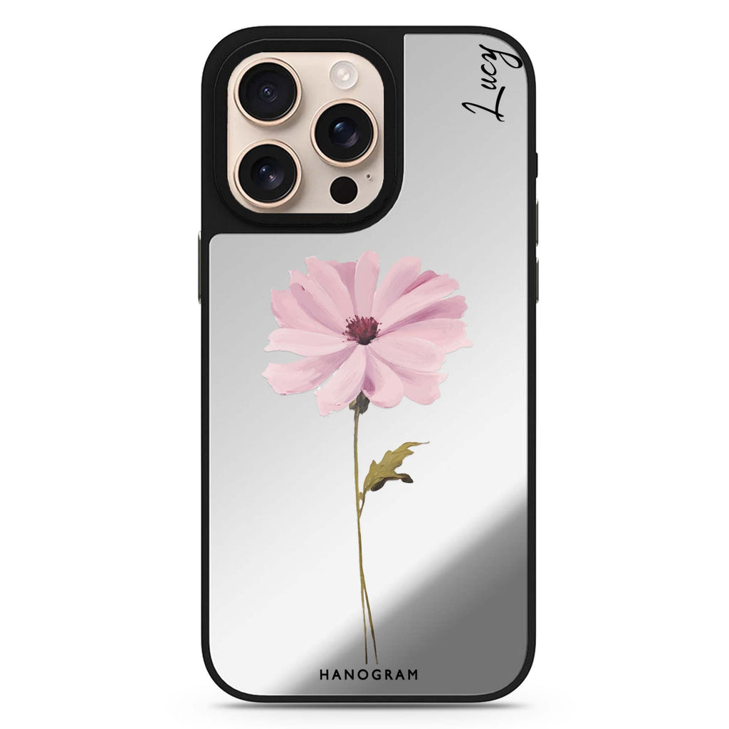 Garden Serenity personalized name floral design iPhone 16/15/14 Pro Max & Pro mirror case