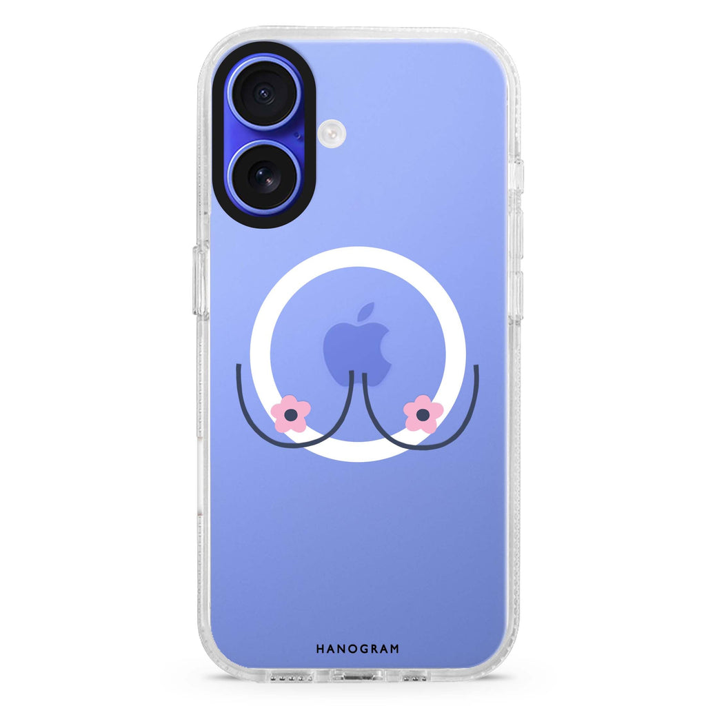 Floral Breast MagSafe Compatible iPhone 16 Ultra Clear Case - Personalized and Stylish Protection