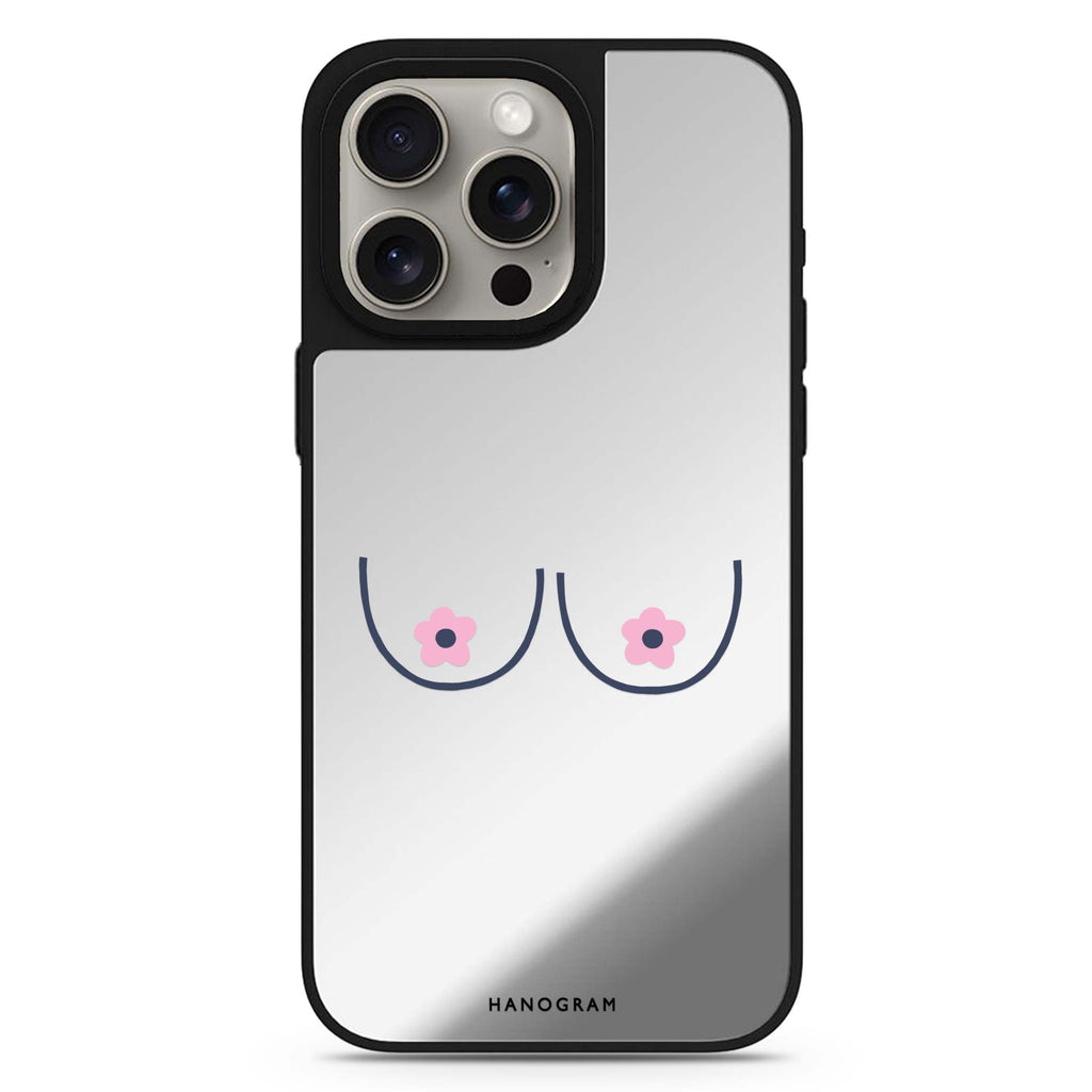 Floral Breast MagSafe compatible mirror case for iPhone 16/15/14 Pro Max and Pro, main view