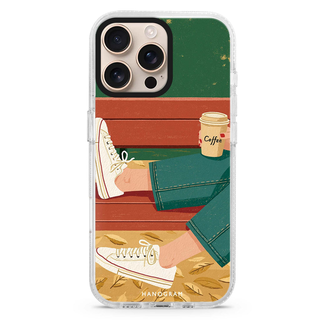 Coffee on the Autumn Bench MagSafe Compatible Ultra Clear Case for iPhone 16 Pro Max - main view