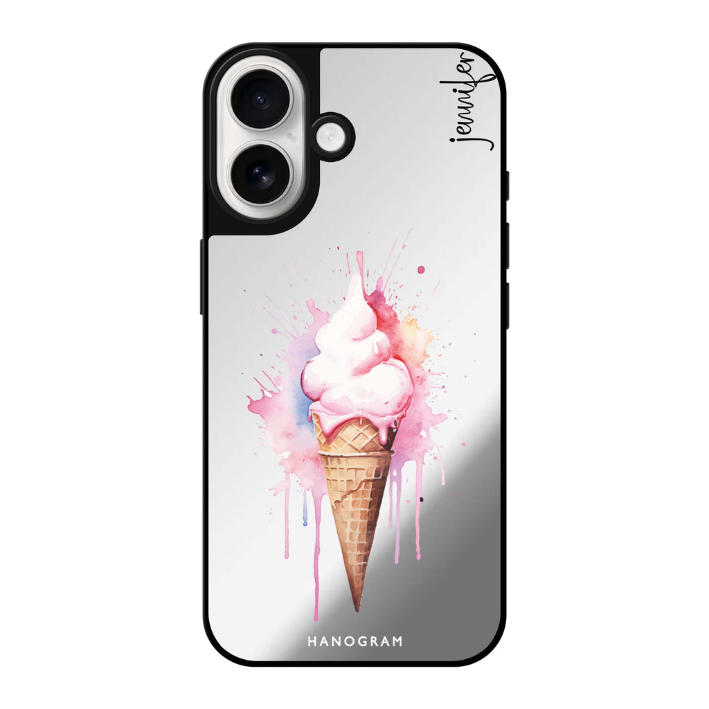 Reflective iPhone 16 Mirror Case –Sweet Swirls Design