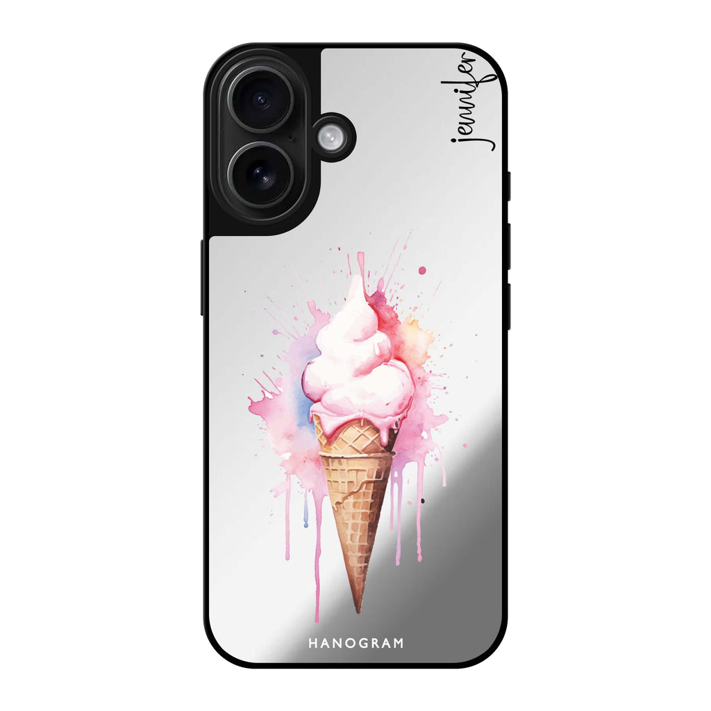 Reflective iPhone 16 Mirror Case –Sweet Swirls Design