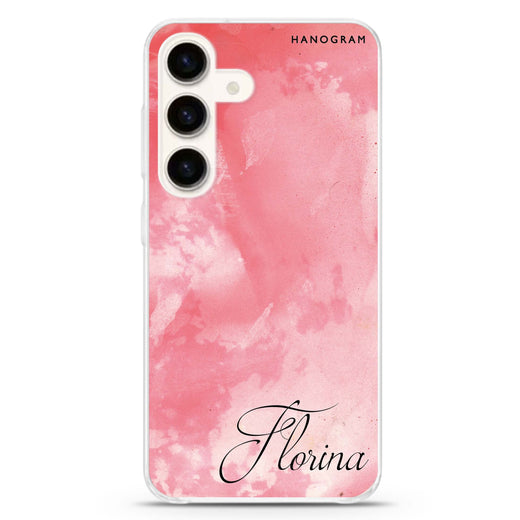 Red Colour Custom Name Samsung Galaxy Ultra Clear Case