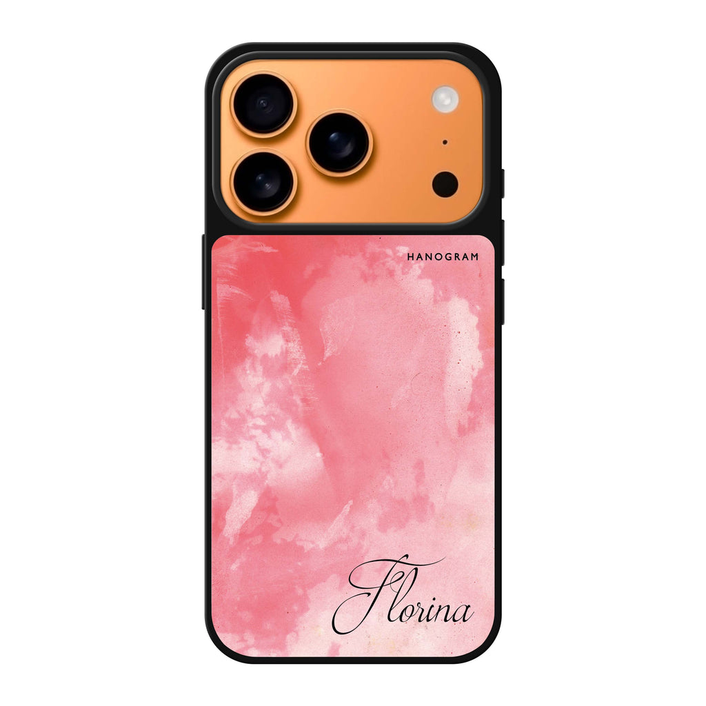 Red Colour Custom Name personalized name red typography iPhone 17 Pro Max mirror case