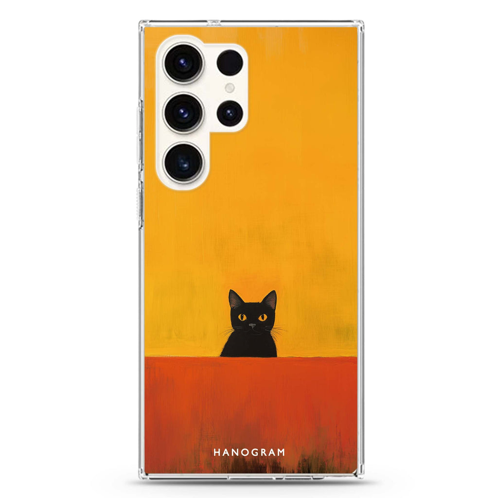 Minimalist Meow Samsung Galaxy S26/S25/S24/S23/S22 Ultra ultra clear case, transparent design, main view