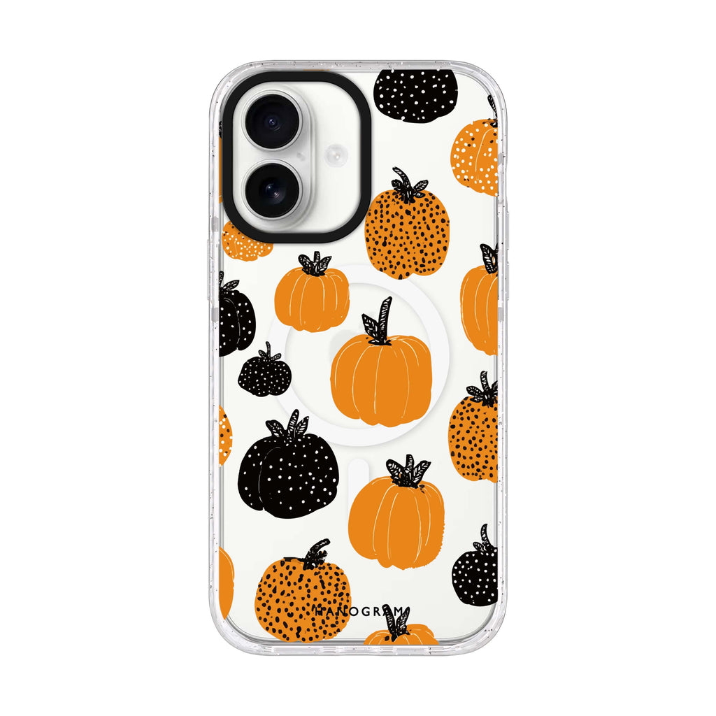 Pumpkin Parade iPhone 17 ultra clear MagSafe case, front product view