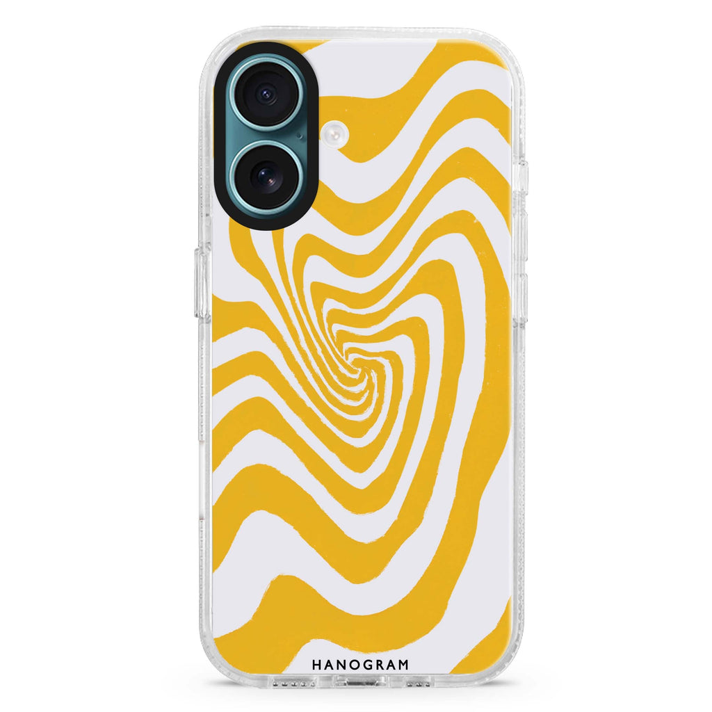 Abstract Paint Pattern Style 2 iPhone 16 and 16 Plus ultra clear case, transparent artistic artwork, front product view