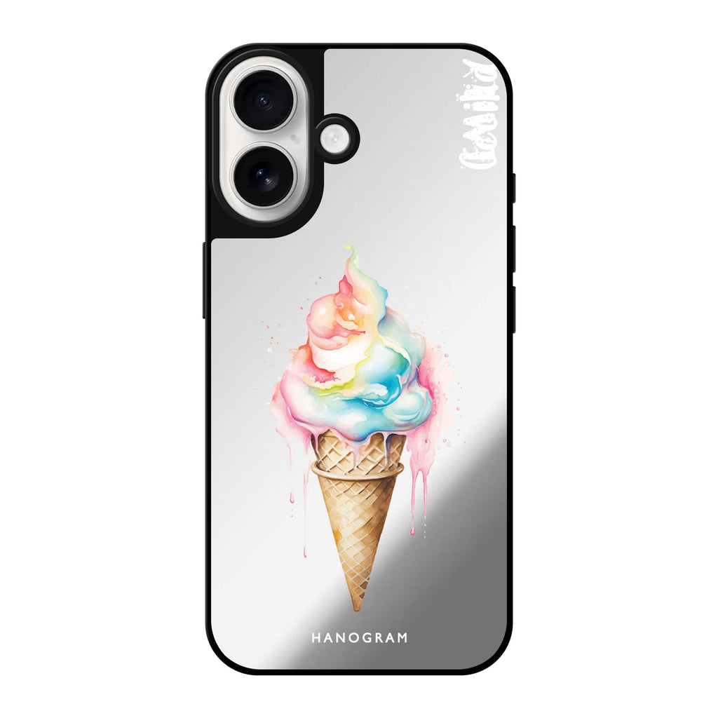 Reflective iPhone 16 Mirror Case –Frozen Bliss Design