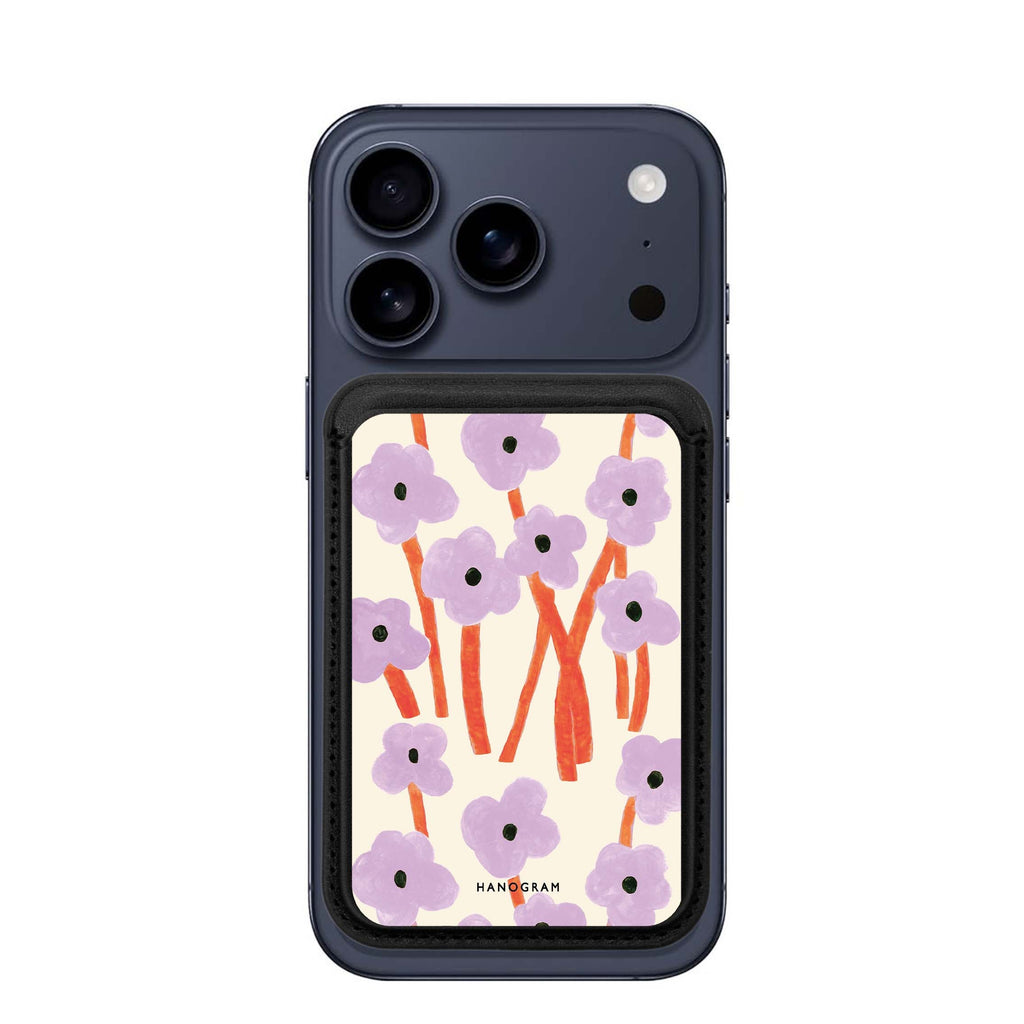 Floral MagSafe wallet for iPhone, slim magnetic card holder, main view