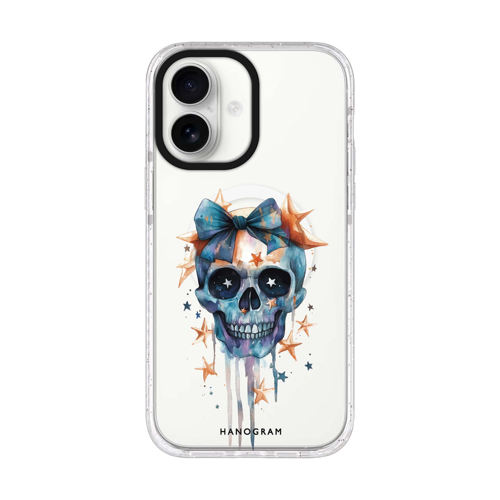 Midnight Magic Charms iPhone 17 ultra clear MagSafe case, front product view