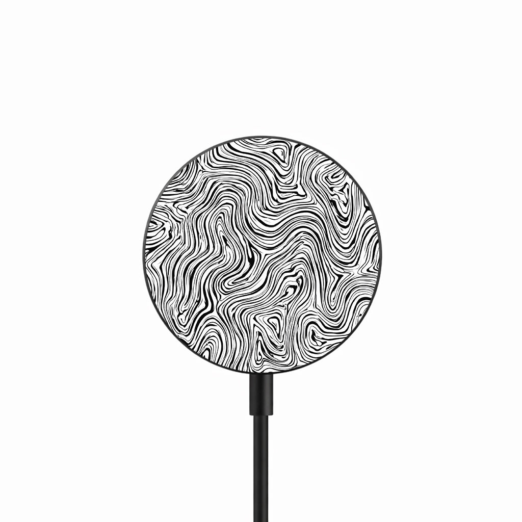 Abstract Ink Waves 25W Qi2.2 magnetic wireless charger front view