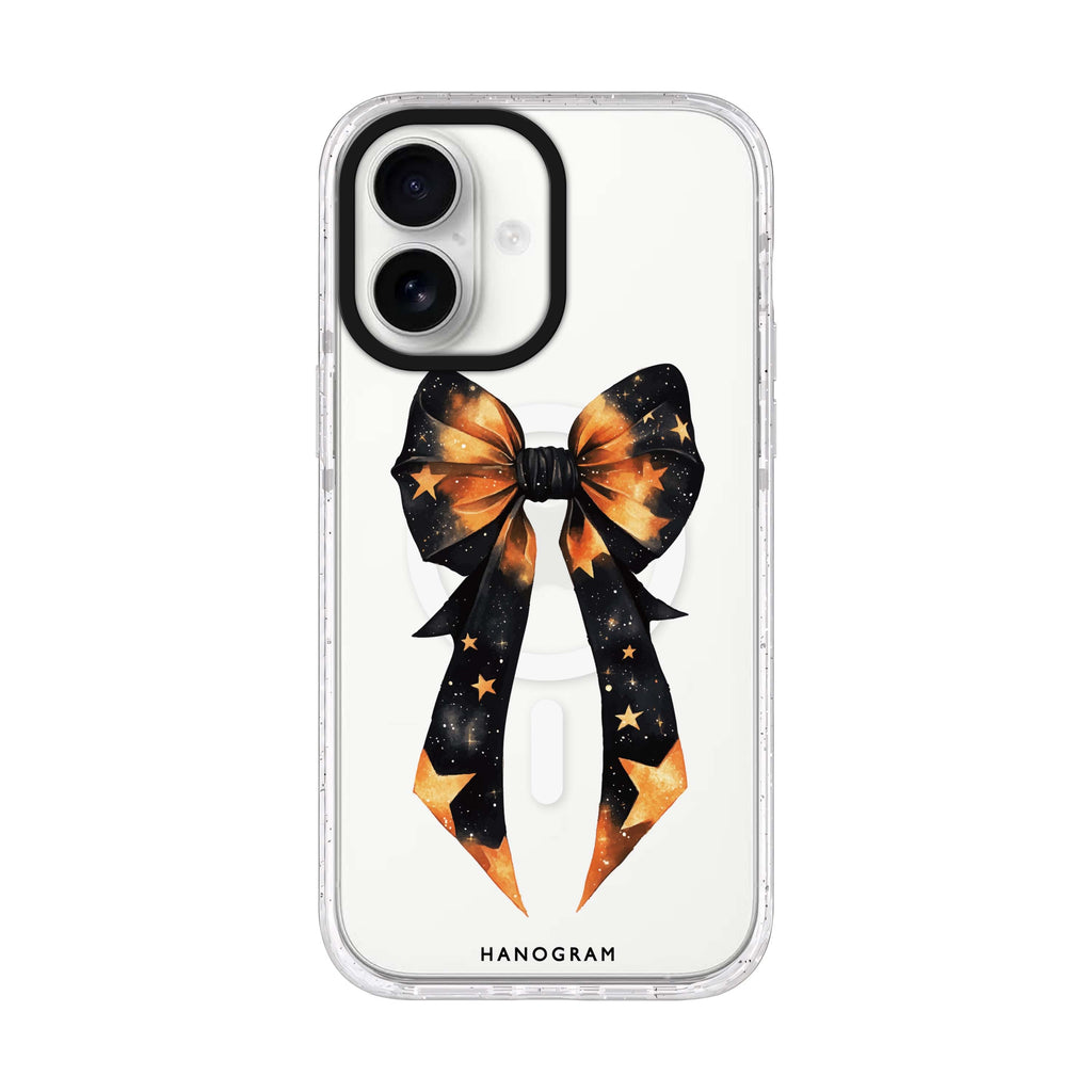 Bewitched Bows & Stars iPhone 17 ultra clear MagSafe case, front product view