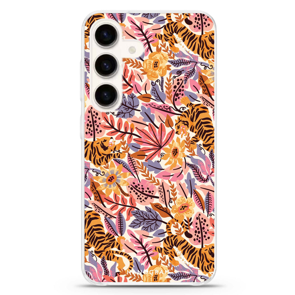 Tiger & Floral Samsung Galaxy Ultra Clear Case