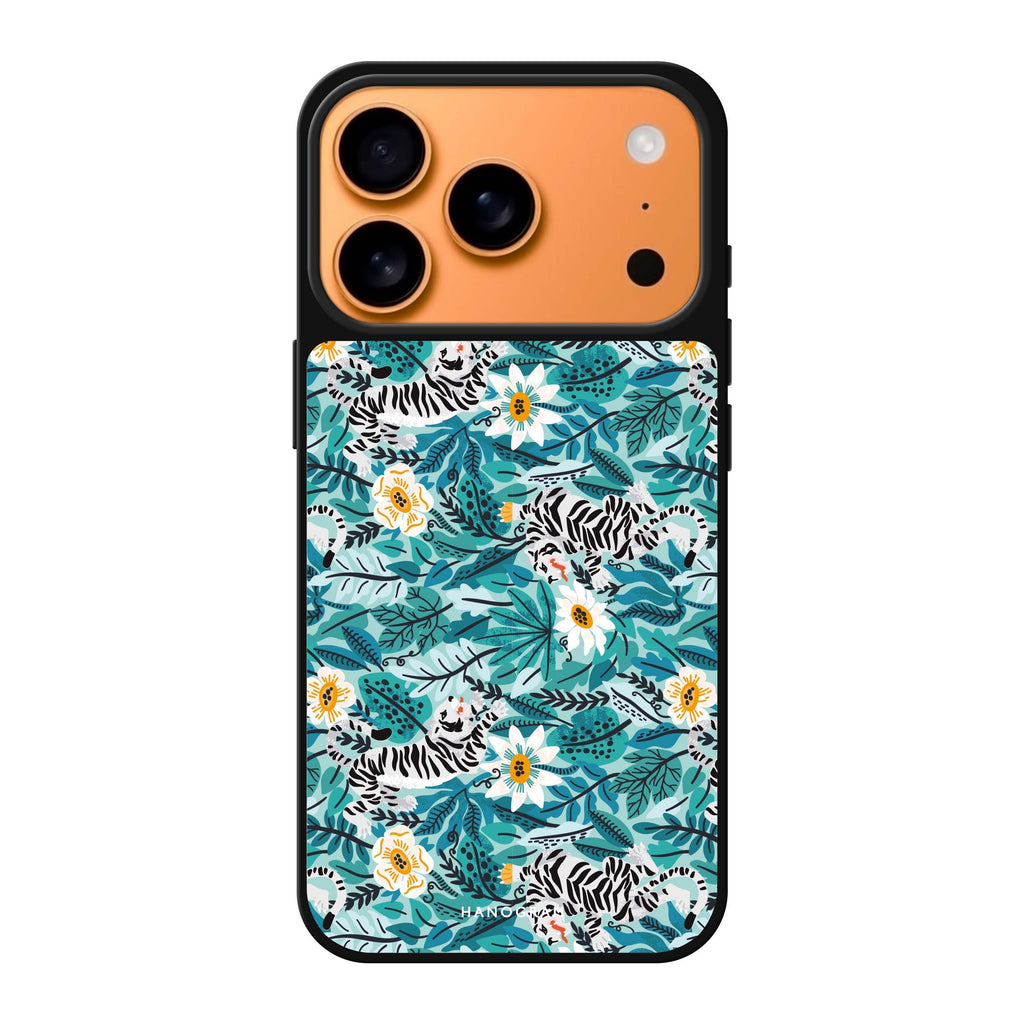 Tiger & Floral #4 spring flower tiger animal iPhone 17 Pro Max mirror case