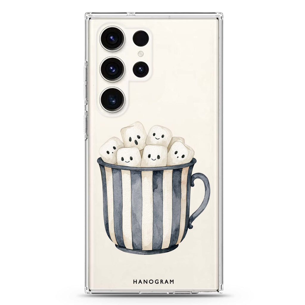 Marshmallow Mug Mates Samsung Galaxy Ultra Clear Case — front view