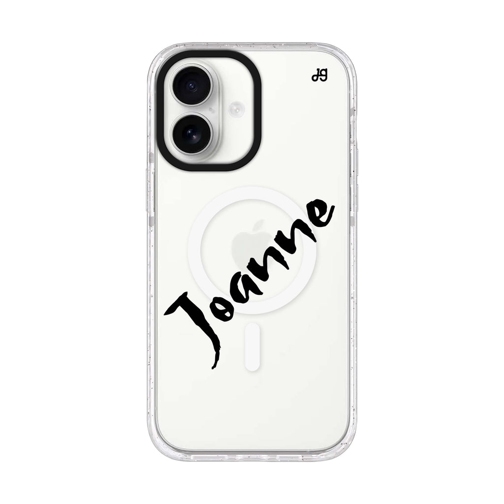 Spooky Custom Charm personalized name iPhone 17 ultra clear MagSafe case, front product view