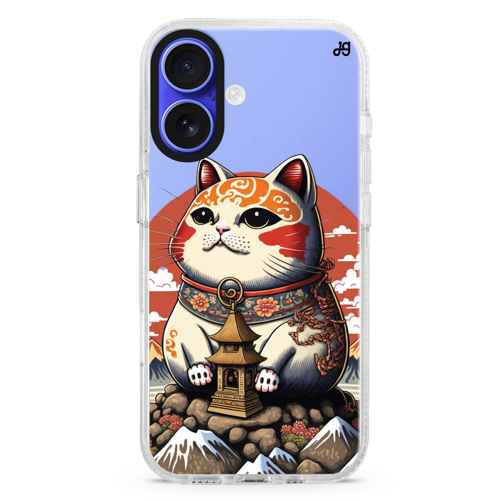 Cat with Fuji Mountain MagSafe Compatible iPhone 16 Ultra Clear Case - Personalized and Stylish Protection