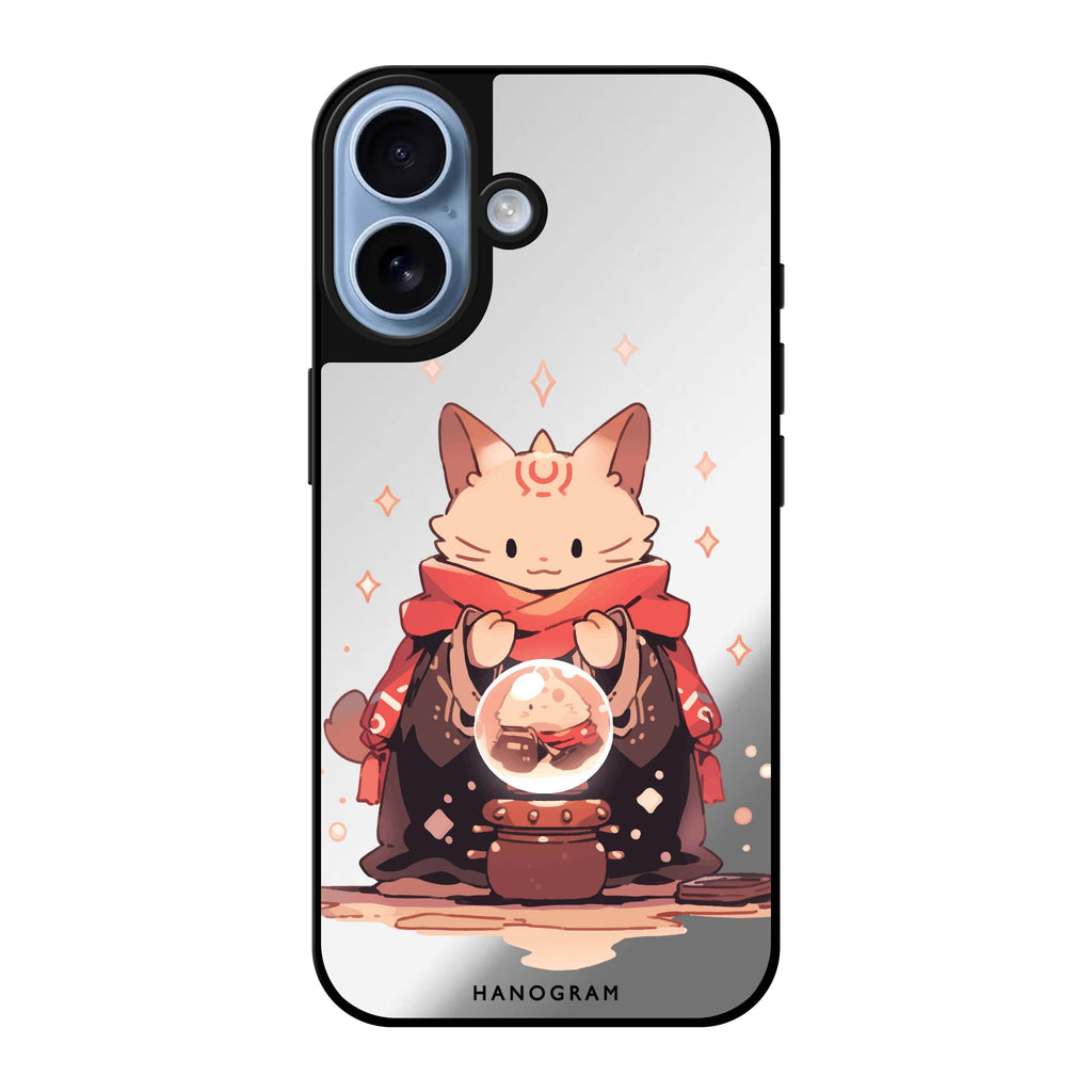 Reflective iPhone 16 Mirror Case –Mystic Feline Design