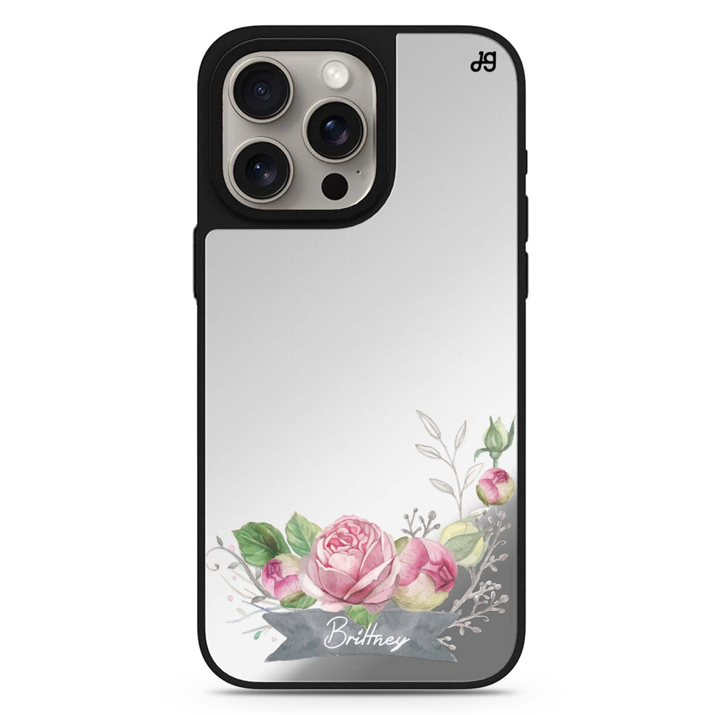 Ribbon & Floral personalized name MagSafe mirror case for iPhone 16/15/14 Pro Max and Pro, main view